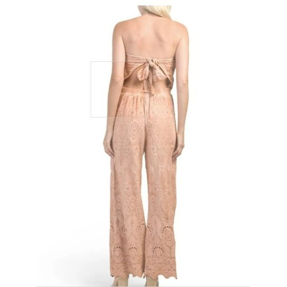 YFB Ellis Eyelet Strapless Jumpsuit in Mesa Oil Size S - NWT - Picture 2 of 11